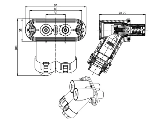รายละเอียดของเปลือกโลหะ Connector-1033A