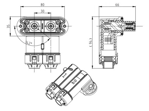 รายละเอียดของเปลือกโลหะ Connector-1033A