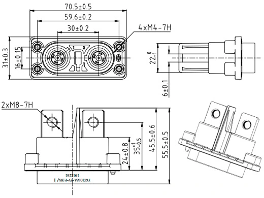 รายละเอียดของเปลือกโลหะ Connector-1033A