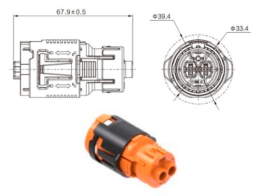 รายละเอียดของขั้วต่อไฟฟ้า YG1176D-2pin Series