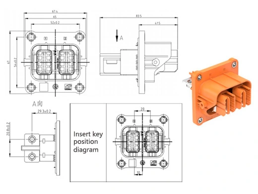 รายละเอียดของขั้วต่อไฟฟ้า YGEV4-2pin Series