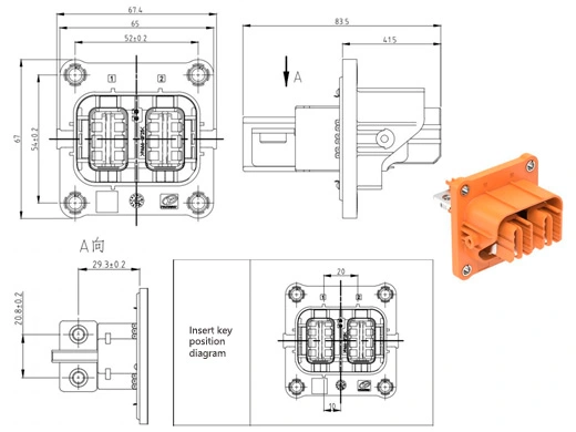 รายละเอียดของขั้วต่อไฟฟ้า YGEV4-2pin Series
