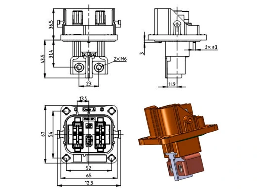 รายละเอียดของขั้วต่อไฟฟ้า YGEV5 Series